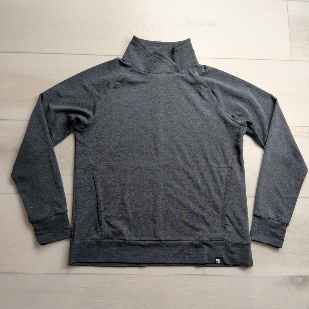 Outdoor Research Aberdeen Pullover Womens‎ Large Gray Funnel Neck Heathered